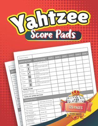 yahtzee score pads large print size 8 5 x 11 by large score sheet publishing paperback barnes noble