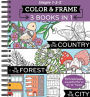 Color & Frame - 3 Books in 1 - Country, Forest, City (Adult Coloring Book)