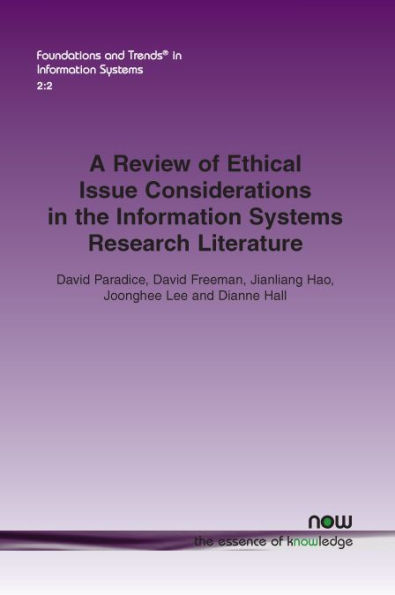 A Review of Ethical Issue Considerations in the Information Systems Research Literature