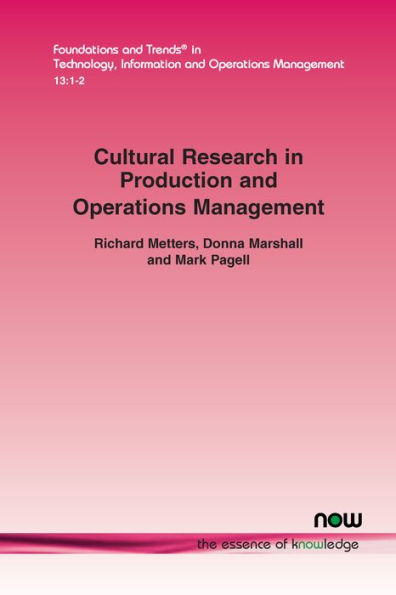 Cultural Research in the Production and Operations Management Field