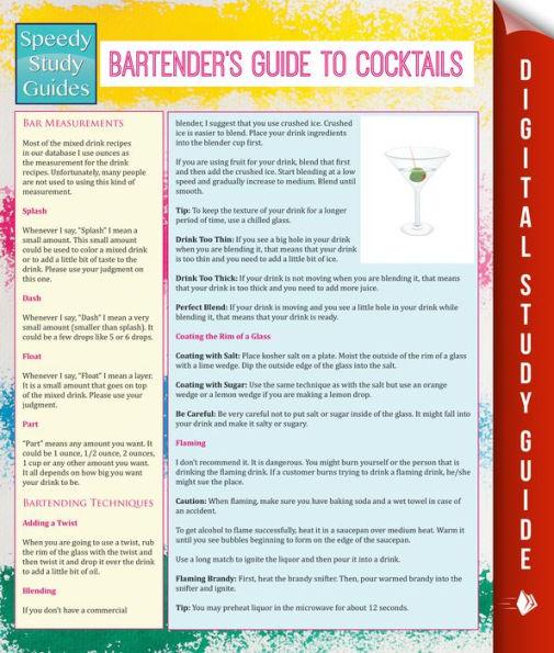 Bartender's Guide To Cocktails (Speedy Study Guides)