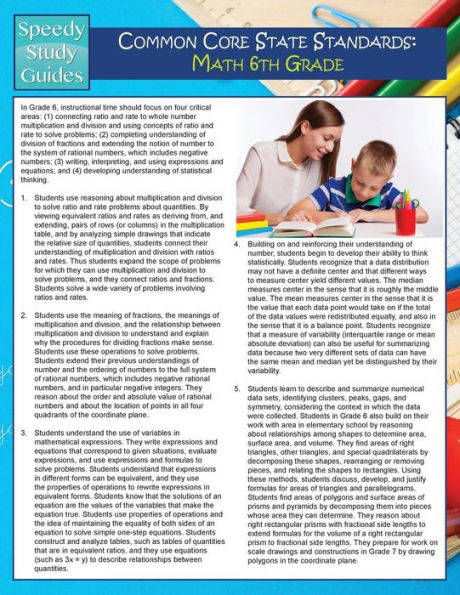 Common Core State Standards: Math 6th Grade (Speedy Study Guides)Common Core State Standards: Math 6th Grade (Speedy Study Guides)