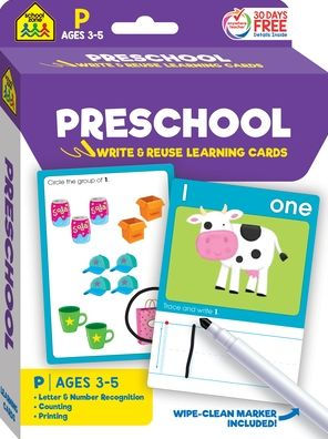 School Zone Preschool Write & Reuse Learning Cards