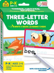 School Zone Three-Letter Words Write & Reuse Learning Cards
