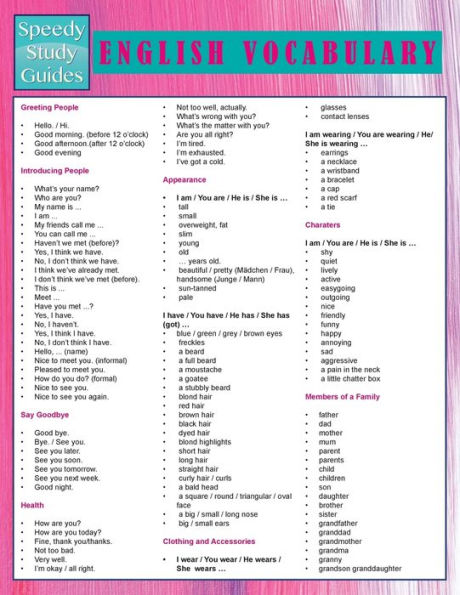 English Vocabulary (Speedy Study Guides)