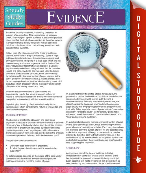 Evidence (Speedy Study Guides)