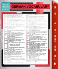 Title: German Vocabulary (Speedy Language Study Guides), Author: Speedy Publishing