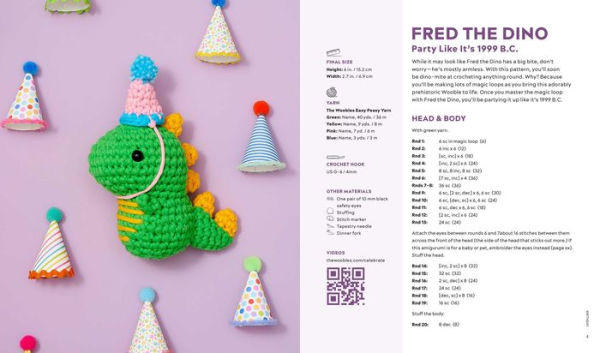 The Woobles Learn to Crochet Kit Fred the Dinosaur 