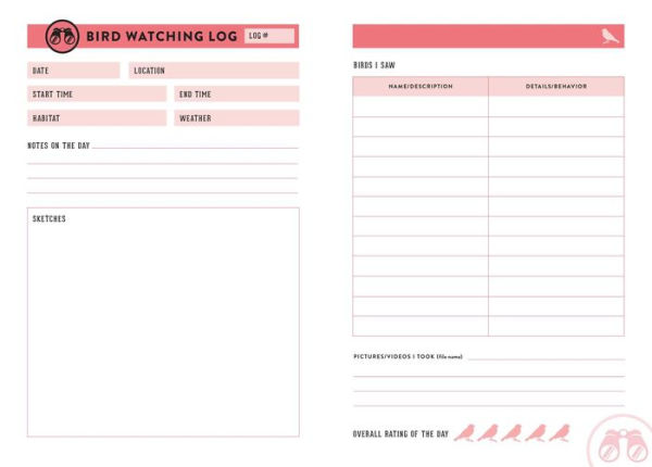 The Bird Watcher's Journal (Birding Log Book; Birding Field Diary; Birder Gifts)