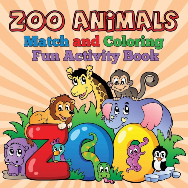 Zoo Animals - Match and Coloring Fun Activity Book by Baby Professor ...