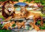Lion's Family in the Savannah 1000-Piece Puzzle