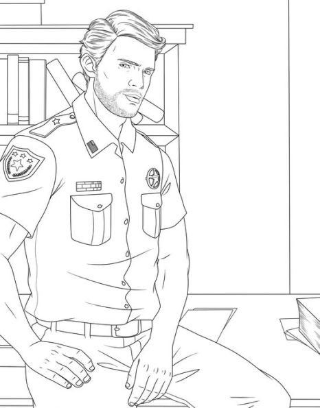 Men in Uniform Adult Coloring Book