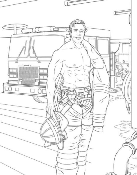 Men in Uniform Adult Coloring Book