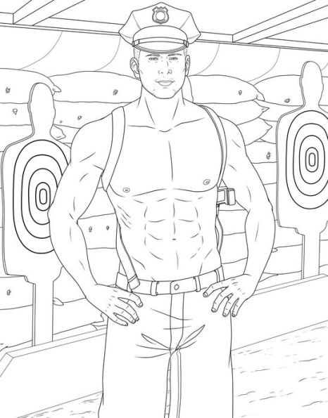 Men in Uniform Adult Coloring Book