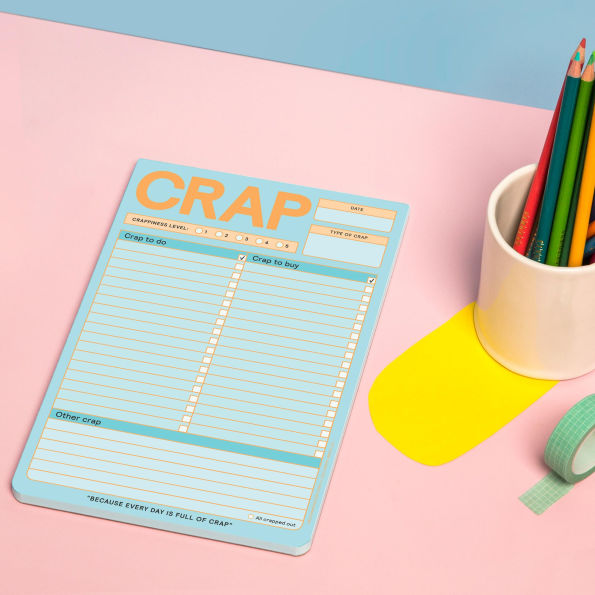 Crap Pad, To Do List Note Pad (Pastel Version)