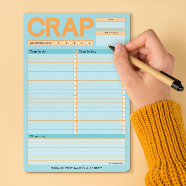 Crap Pad, To Do List Note Pad (Pastel Version)