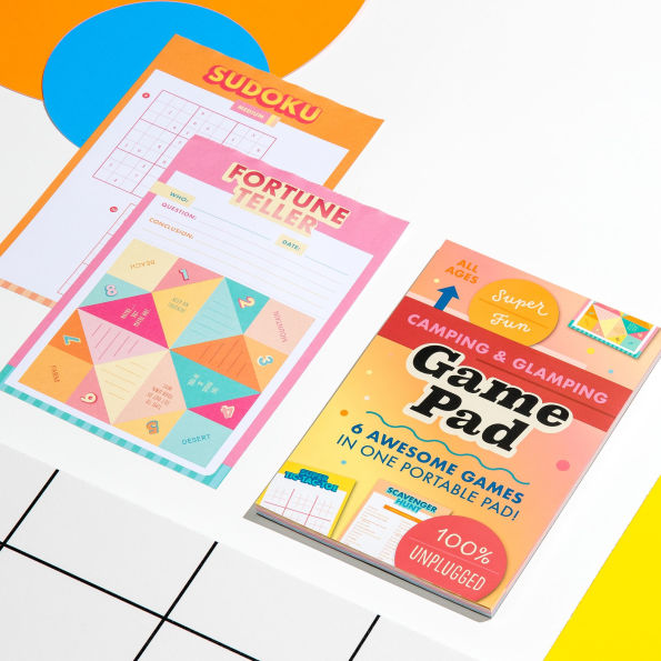 Camping & Glamping On-The-Go Game Pad, Glamping & Outdoor Activity Book for Kids