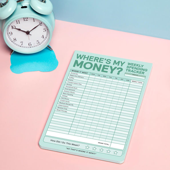 Where's My Money? Weekly Spending Tracker Pad
