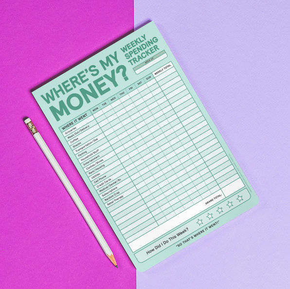 Where's My Money? Weekly Spending Tracker Pad
