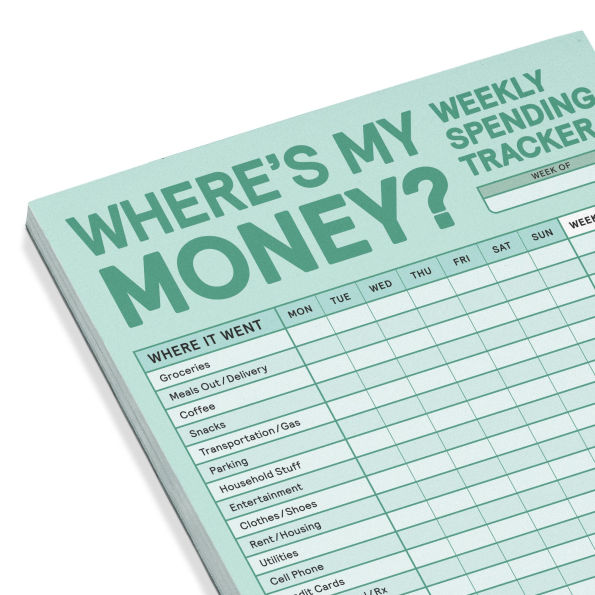Where's My Money? Weekly Spending Tracker Pad