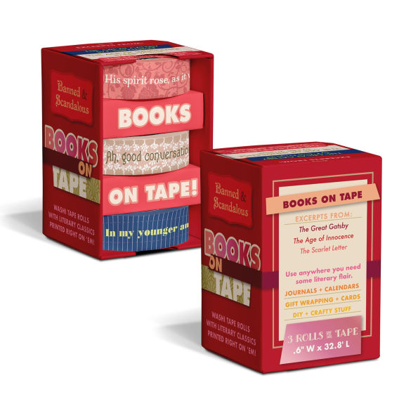 Banned & Scandalous Books on Tape - 3 Washi Tape Rolls Printed With Literary Classics: The Great Gatsby, The Age of Innocence, and The Scarlet Letter