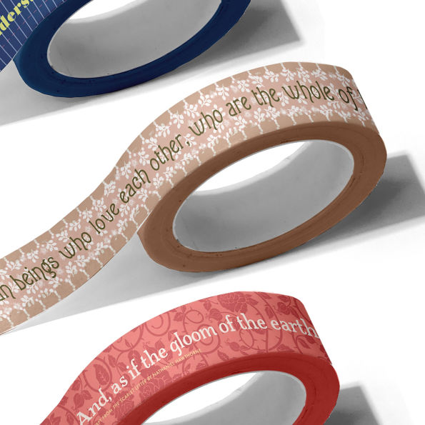 Banned & Scandalous Books on Tape - 3 Washi Tape Rolls Printed With Literary Classics: The Great Gatsby, The Age of Innocence, and The Scarlet Letter