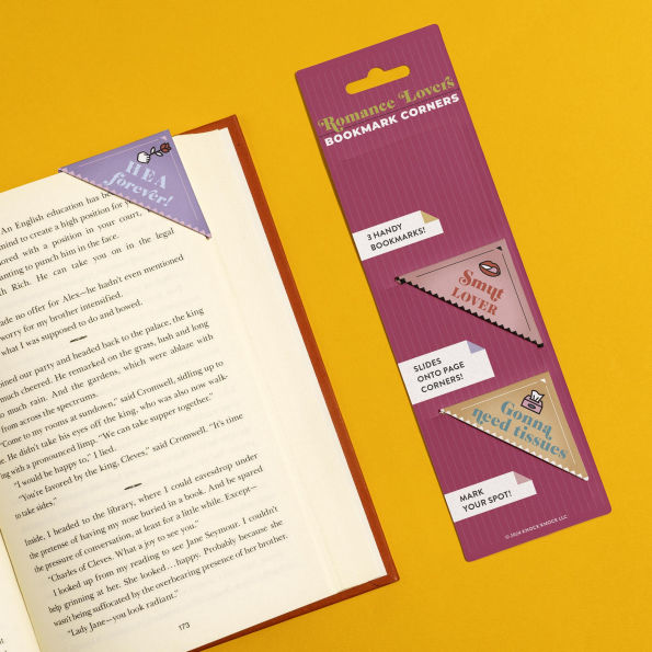 Romance Lovers Bookmark Corners, Set of 3 Unique Cardstock Bookmarks