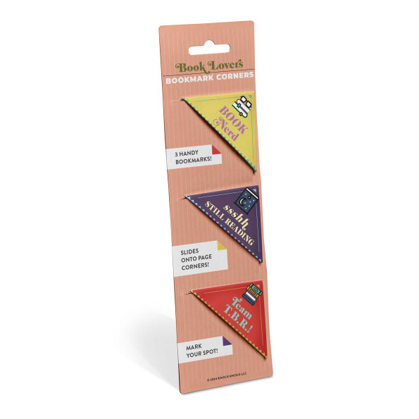 Book Lovers Bookmark Corners, Set of 3 Unique Cardstock Bookmarks
