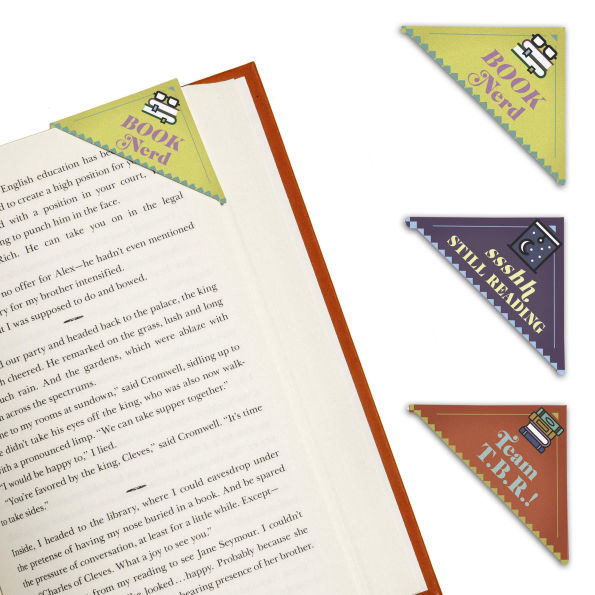 Book Lovers Bookmark Corners, Set of 3 Unique Cardstock Bookmarks