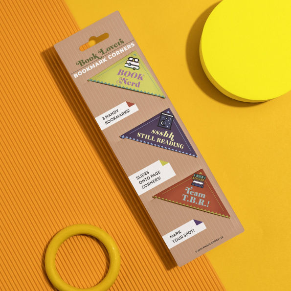 Book Lovers Bookmark Corners, Set of 3 Unique Cardstock Bookmarks