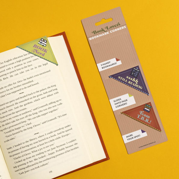 Book Lovers Bookmark Corners, Set of 3 Unique Cardstock Bookmarks