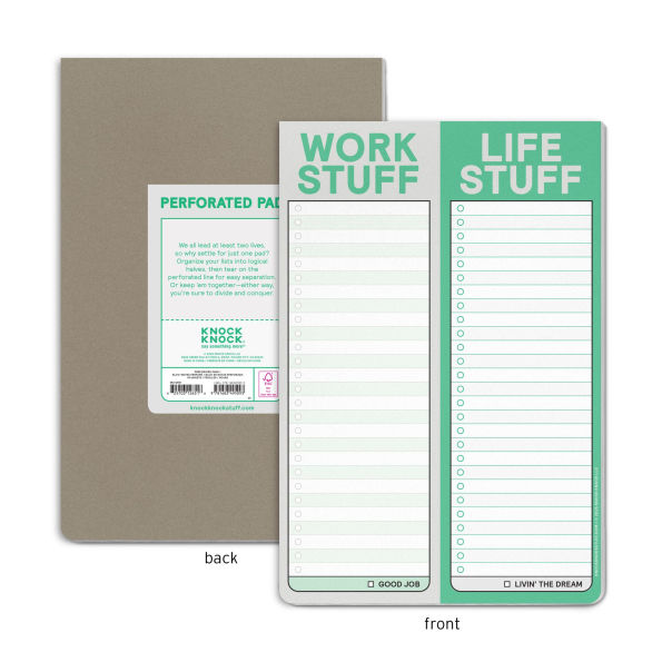 Work Stuff Life Stuff Perforated Pad