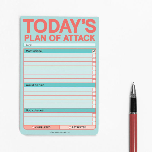 Today's Plan of Attack Great Big Sticky Note (Pastel Version)