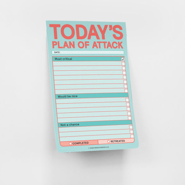 Today's Plan of Attack Great Big Sticky Note (Pastel Version)