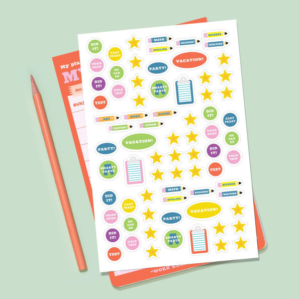 My Homework Weekly Tracker Pad Can-Do Pad with Sticker Sheet