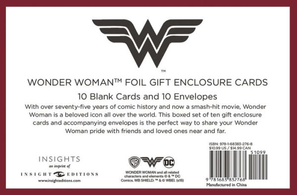 DC Comics: Wonder Woman Foil Gift Enclosure Cards (Set of 10)