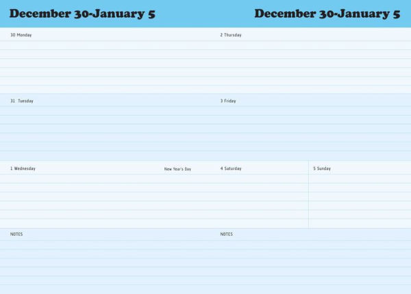 Rick and Morty 2020 Weekly Planner