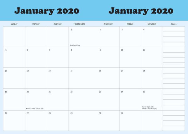 Rick and Morty 2020 Weekly Planner