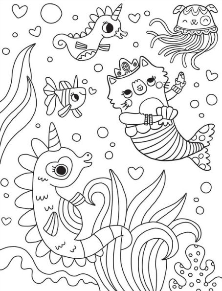 Kaleidoscope Coloring: Purrmaids, Llamacorns, and More!