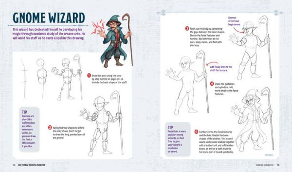 How to Draw Your RPG Character: A Step-by-Step Guide to Bringing Fantasy Characters to Life - How to Draw Elves, Gnomes, Dwarves, Dragonborn, Warriors, Humans, Orcs, Halflings, Tieflings, Wizards, Druids, Barbarians, Bards, and More