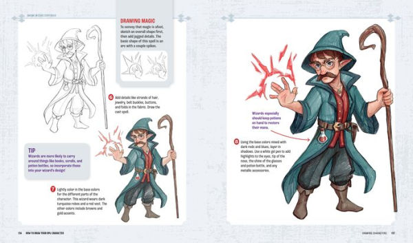 How to Draw Your RPG Character: A Step-by-Step Guide to Bringing Fantasy Characters to Life - How to Draw Elves, Gnomes, Dwarves, Dragonborn, Warriors, Humans, Orcs, Halflings, Tieflings, Wizards, Druids, Barbarians, Bards, and More