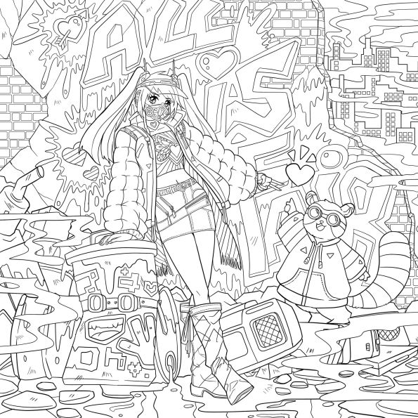 Love & Dystopia: A Manga Coloring Book