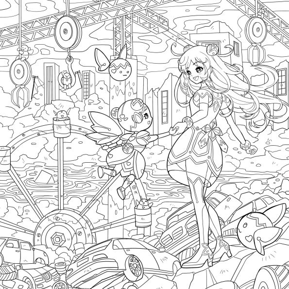 Love & Dystopia: A Manga Coloring Book