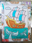 Alternative view 2 of Stained Glass Coloring Mermaids
