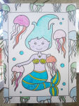 Alternative view 3 of Stained Glass Coloring Mermaids