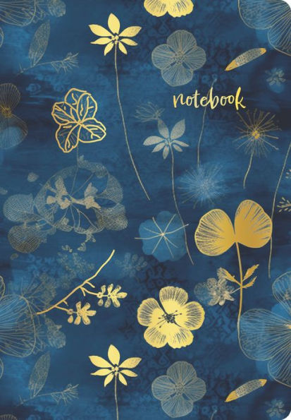 Navy Blue & Gold Foil Botanical journal