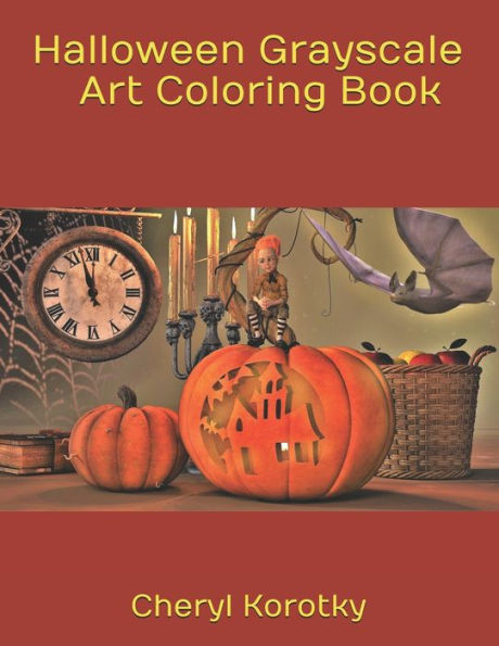 Halloween Grayscale Art Coloring Book
