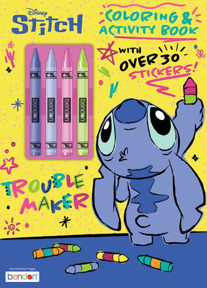 Stitch Coloring and Activity Book with Crayons