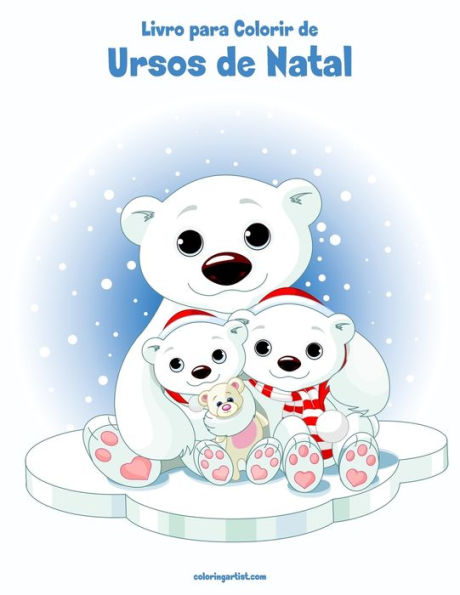 Livro para Colorir de Ursos de Natal