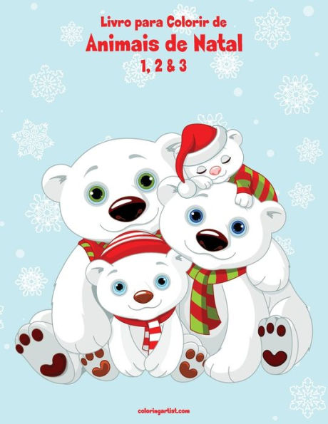 Livro para Colorir de Animais de Natal 1, 2 & 3